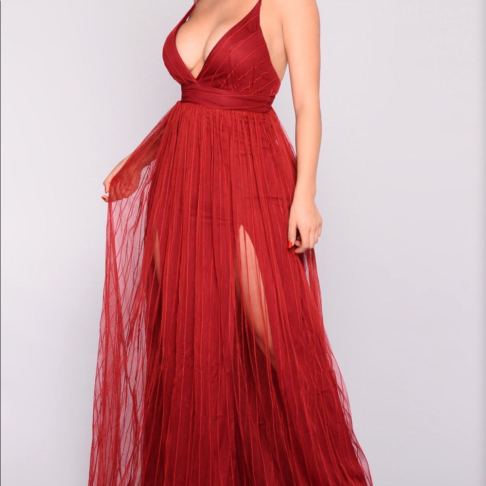 Red formal dress